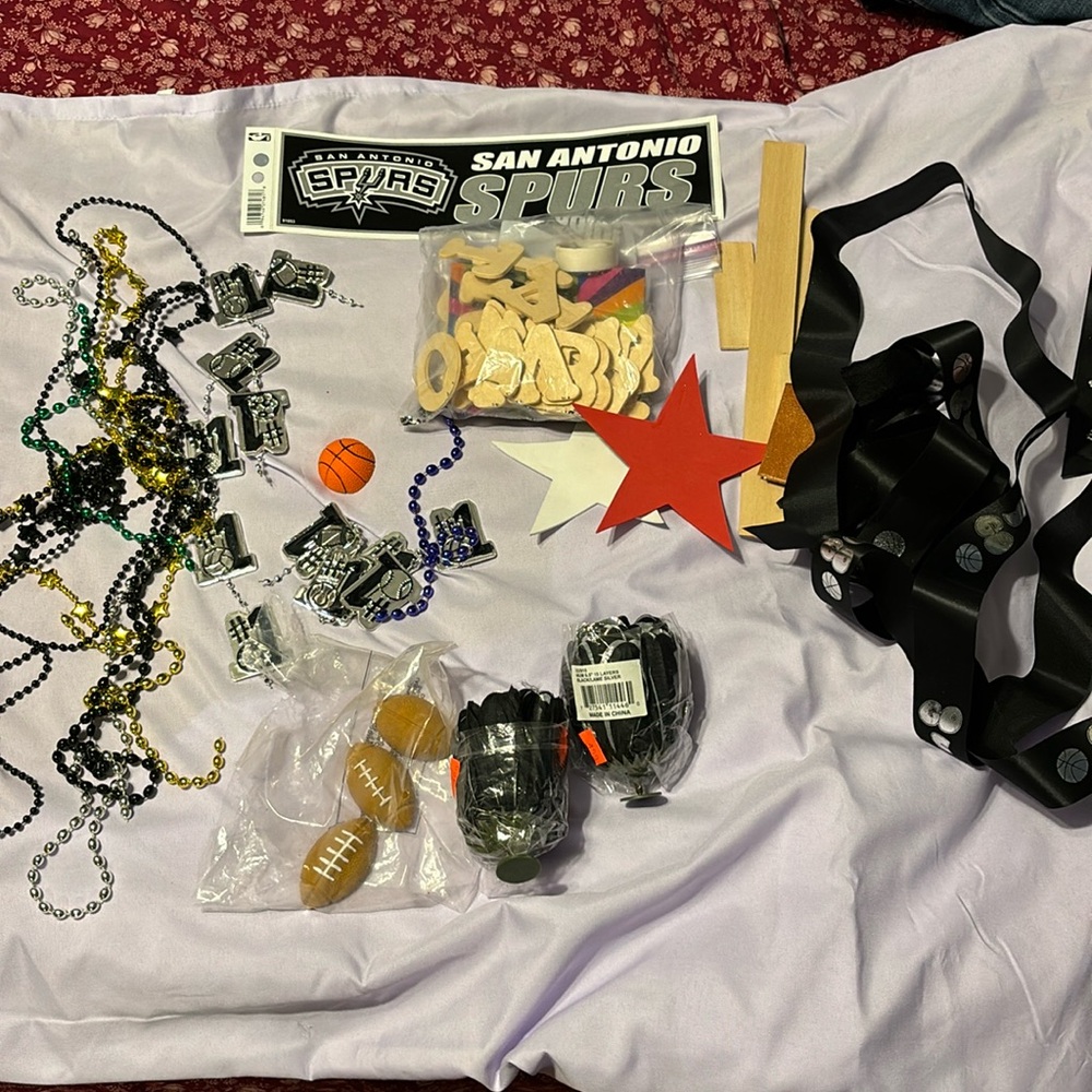 Mum crafting items silver black ribbon Go Spurs Go San Antonio Spurs